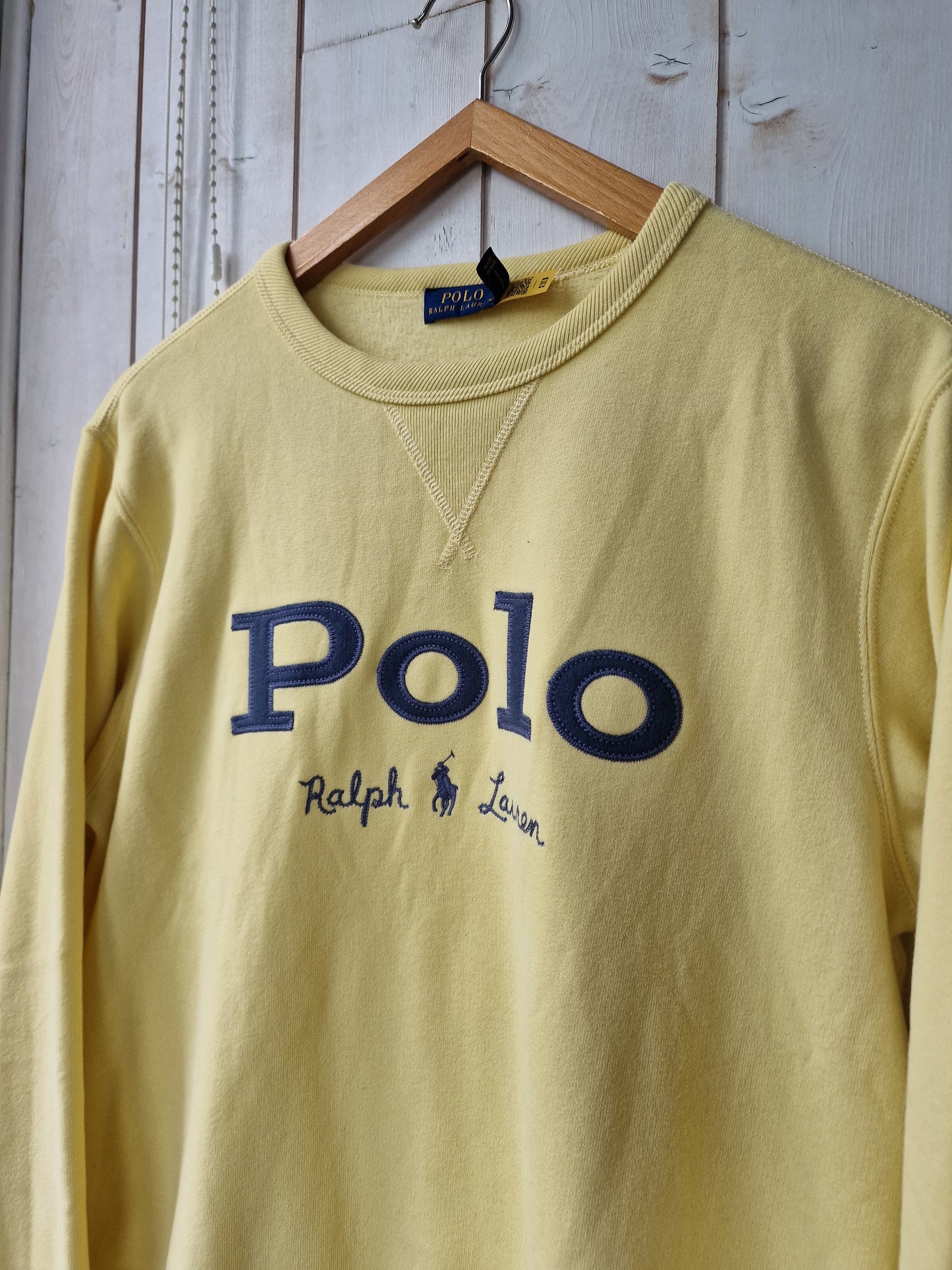 Sweat jaune "polo" brodé - M/38