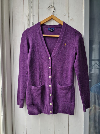 Cardigan en laine prune - S/36