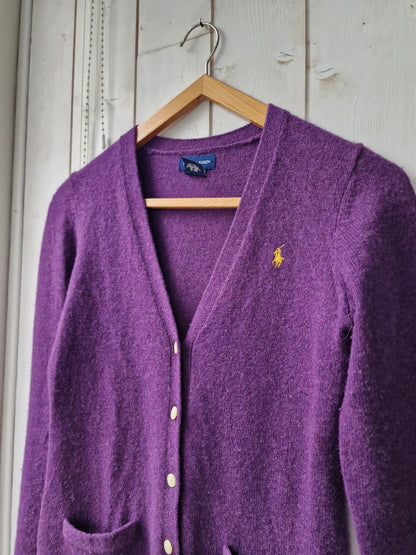 Cardigan en laine prune - S/36