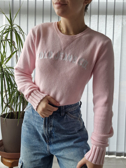 Pull rose pâle des années 90' - S/36