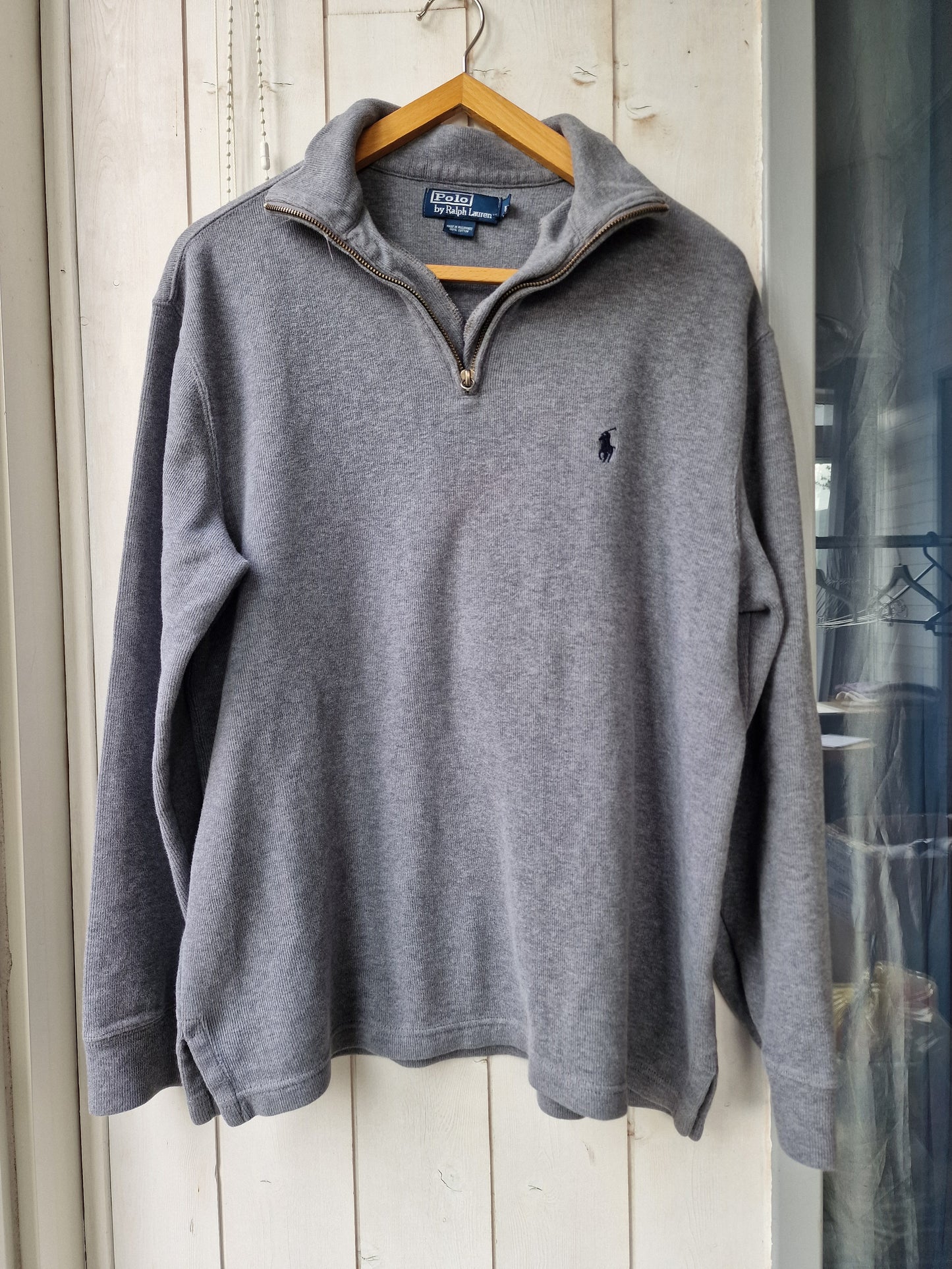 Pull camionneur HOMME gris en coton doux - L/40 (ou XL femme)