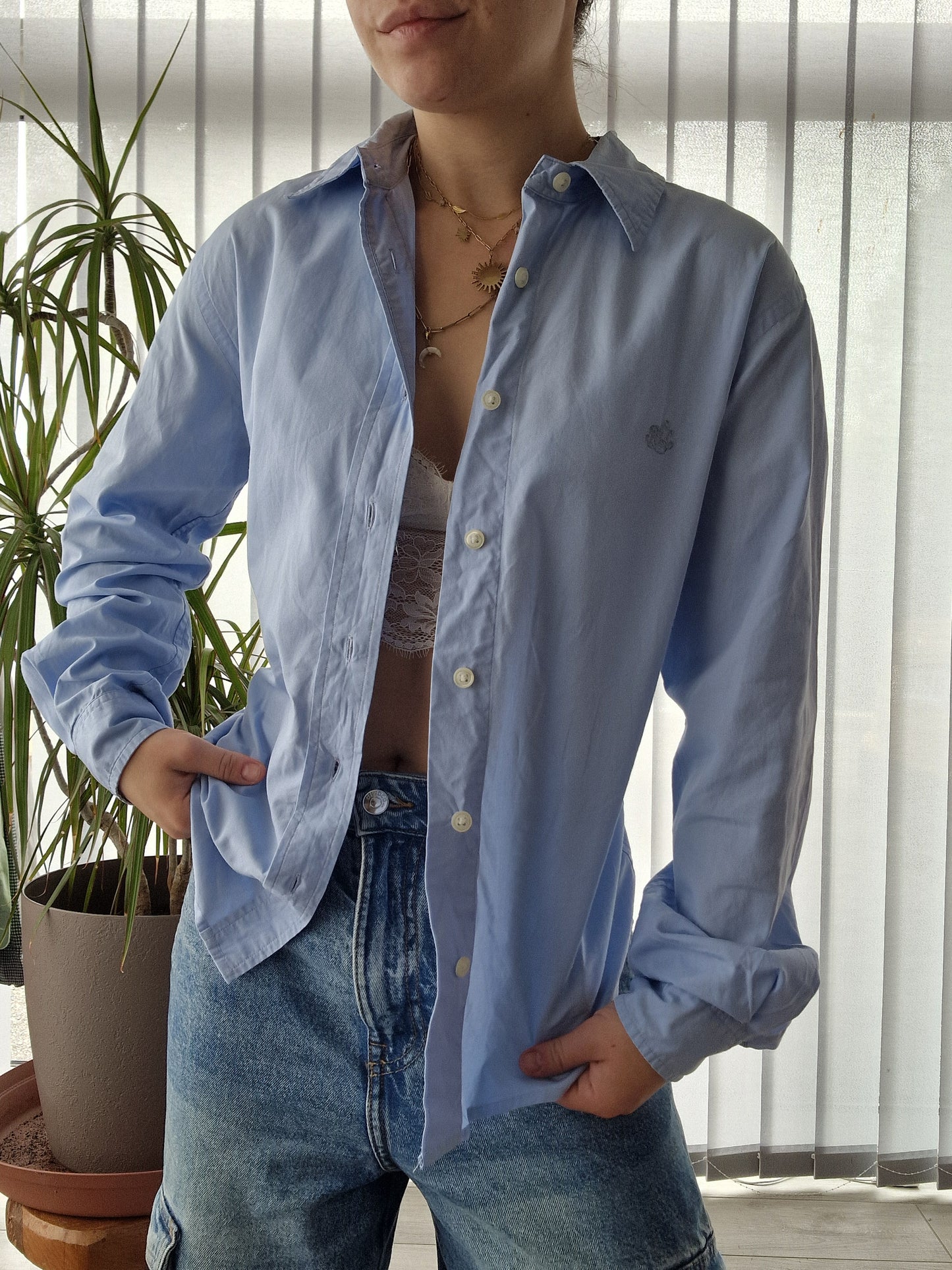 Chemise bleu unie - S/36