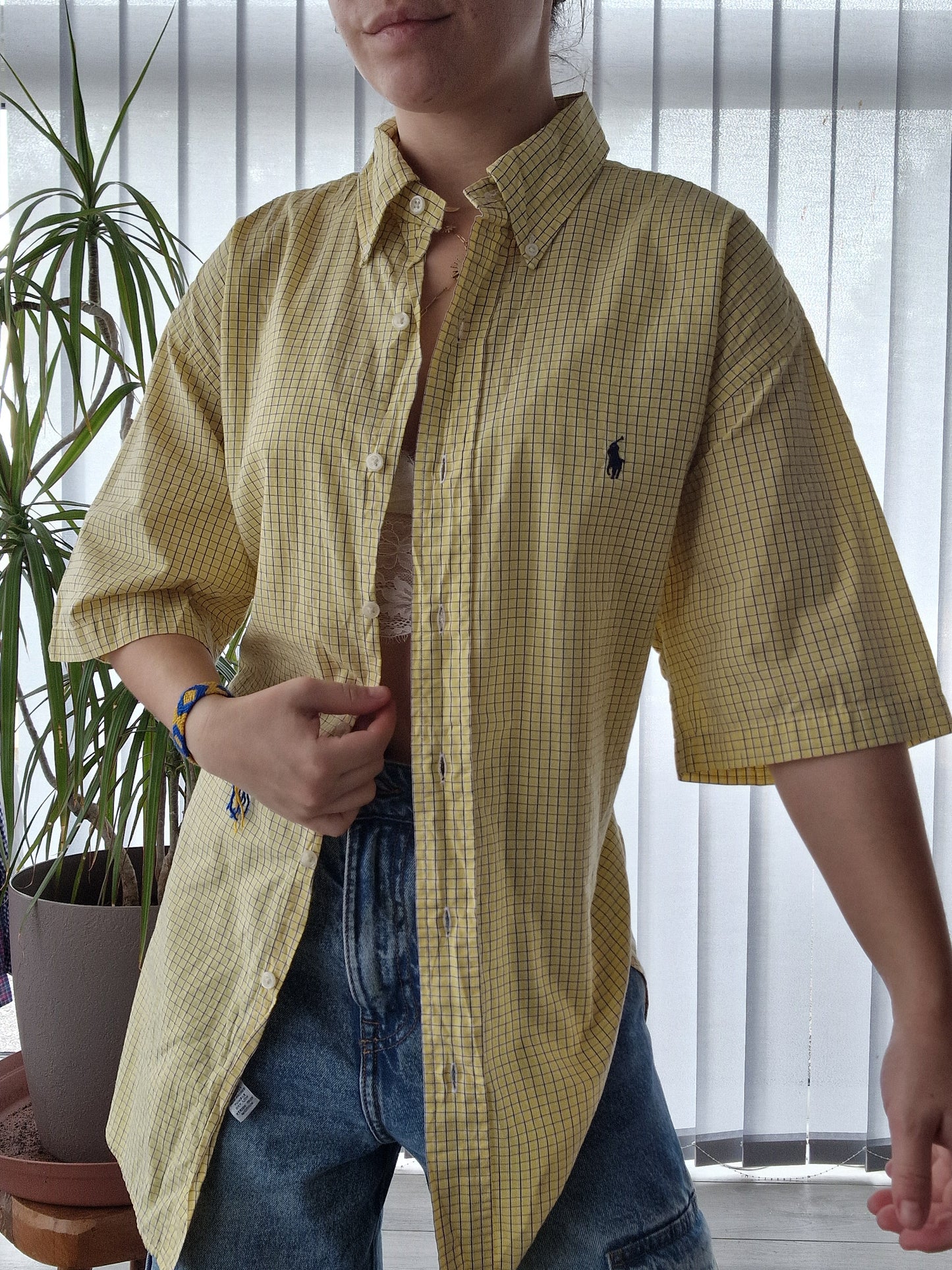 Chemise MIXTE jaune à carreaux - M/38