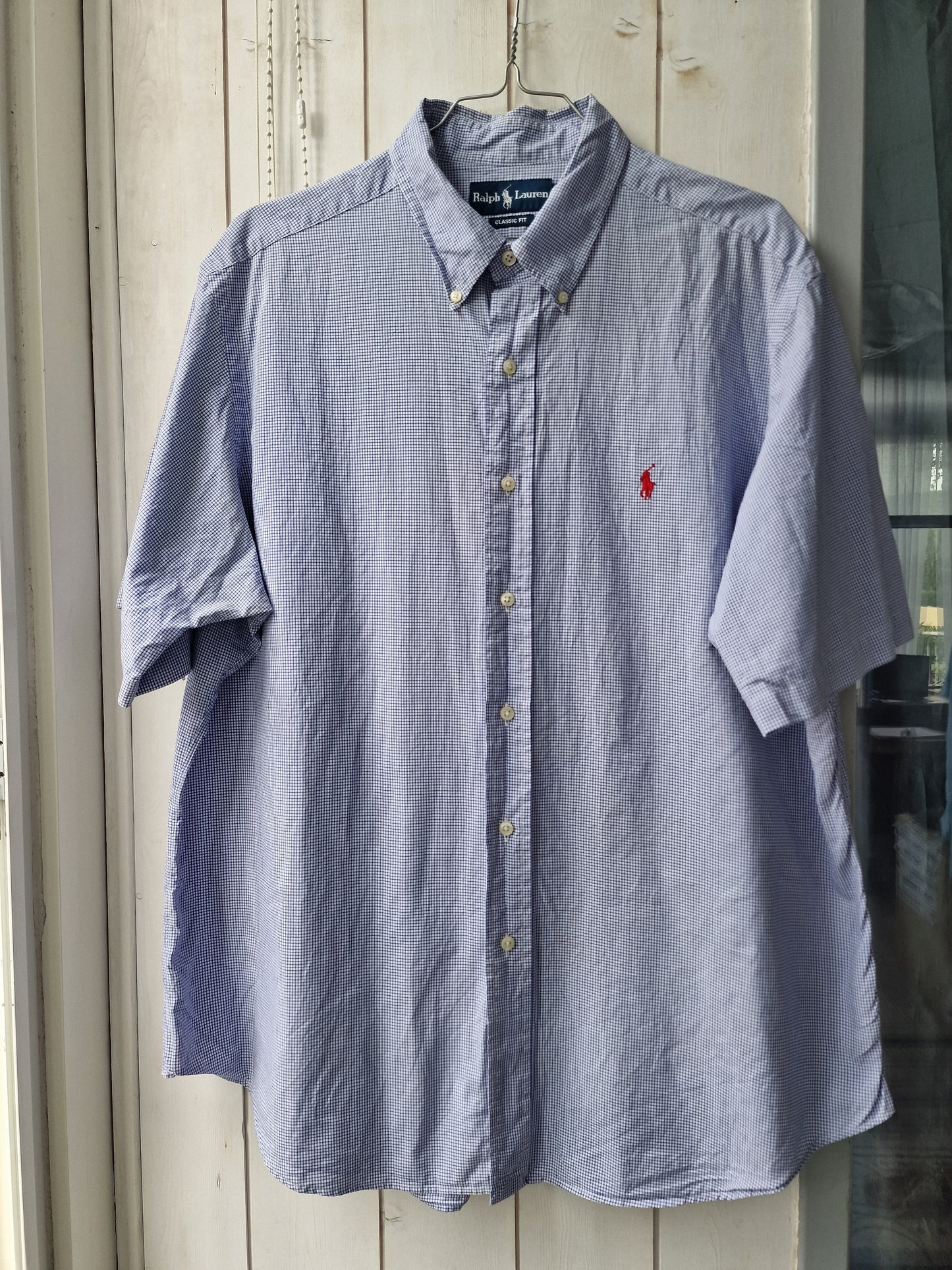 Chemise MIXTE à petit carreaux bleu - XL/42