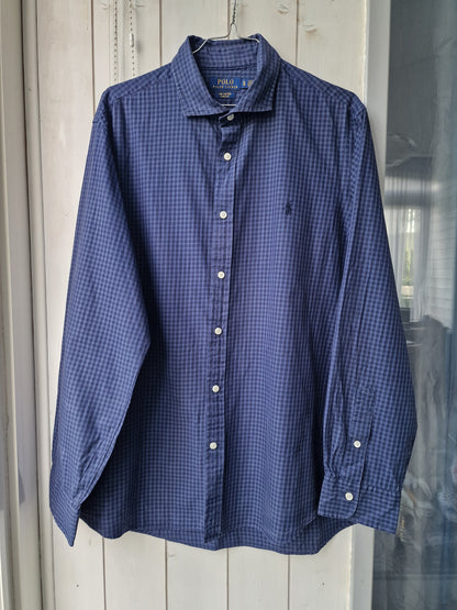 Chemise MIXTE bleu foncé à carreaux - XL/42