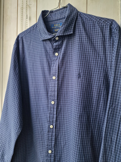 Chemise MIXTE bleu foncé à carreaux - XL/42