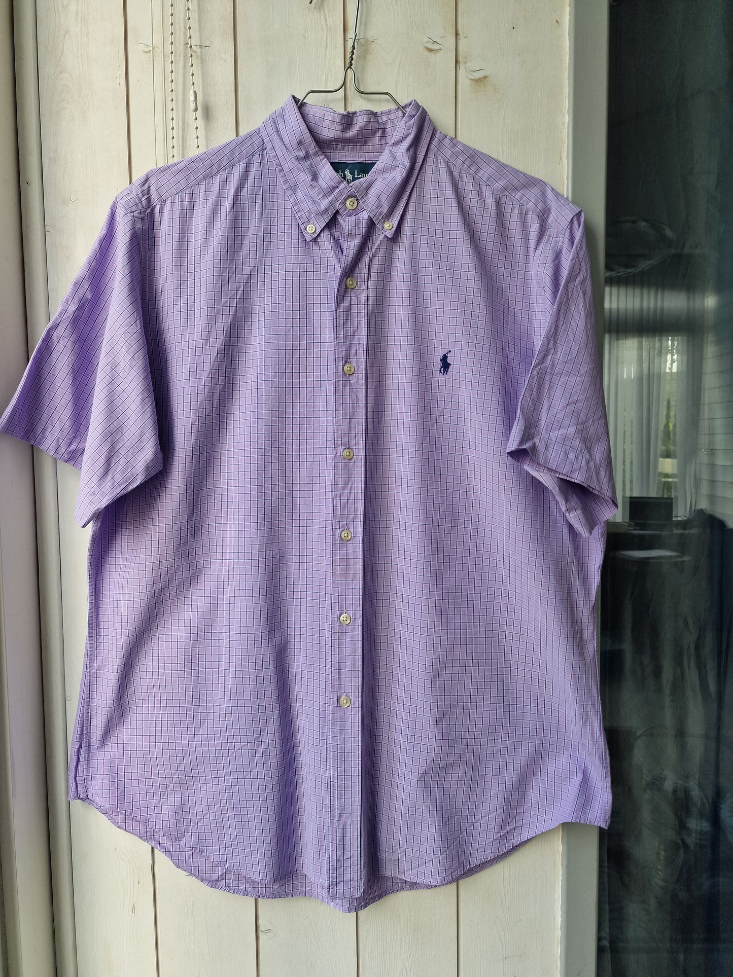 Chemise MIXTE violet à carreaux - L/40