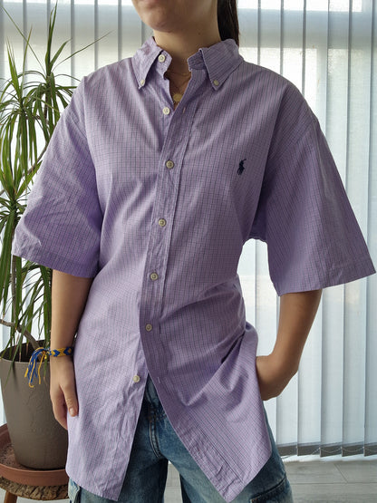 Chemise MIXTE violet à carreaux - L/40