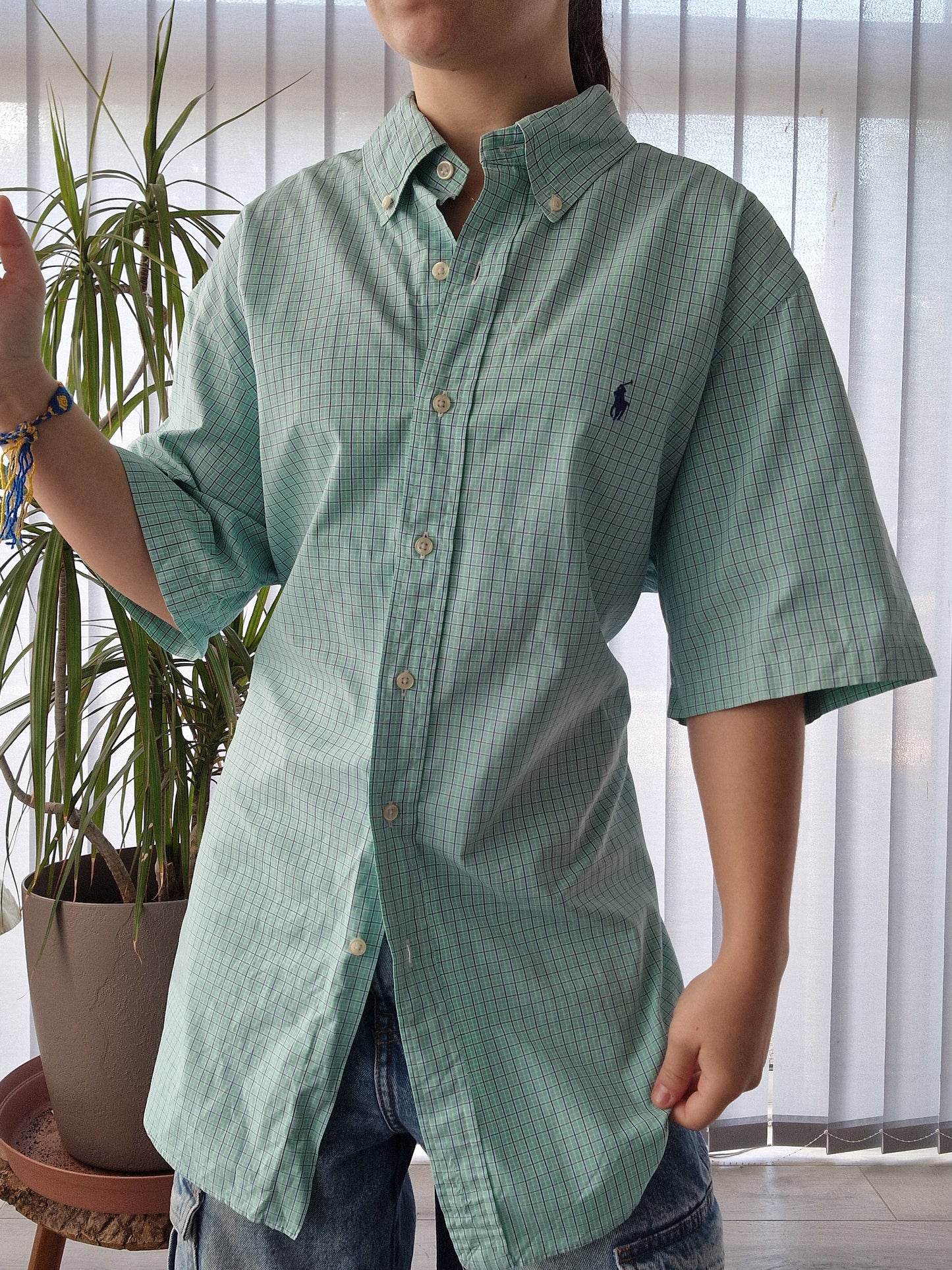 Chemise MIXTE vert à carreaux - L/40