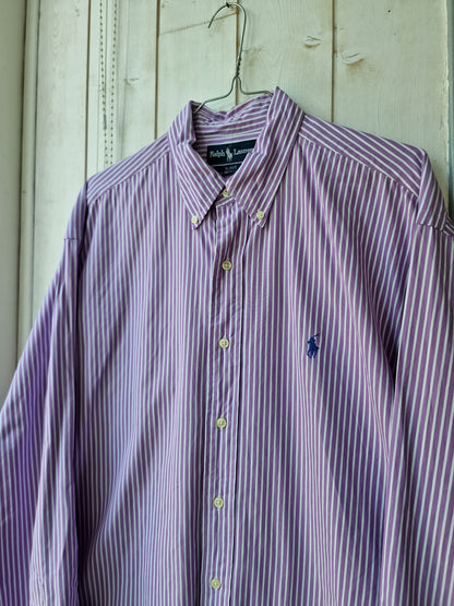 Chemise HOMME à rayures violettes - L/40