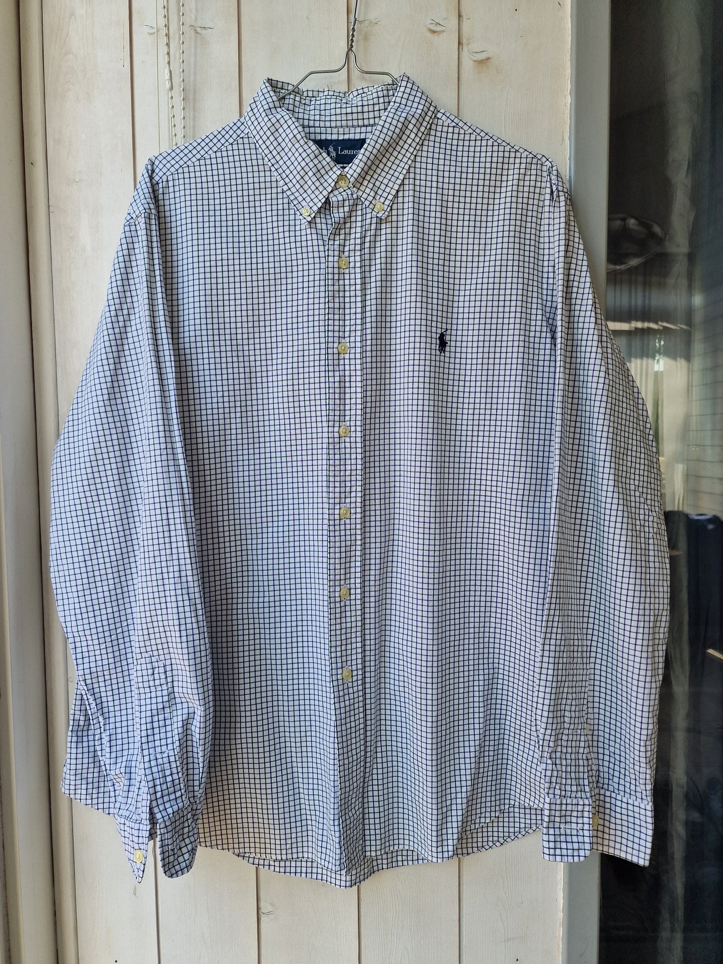 Chemise MIXTE blanche à carreaux - XL/42