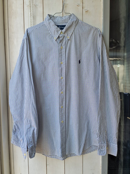 Chemise MIXTE blanche à carreaux - XL/42