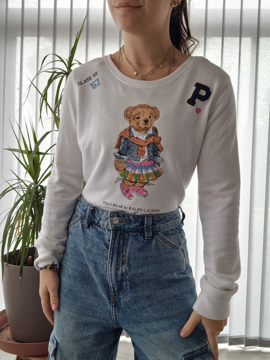 Sweat blanc polo bear - XS/34