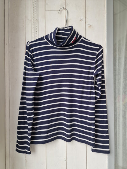 Pull col roulé marinière "polo" brodé - S/36