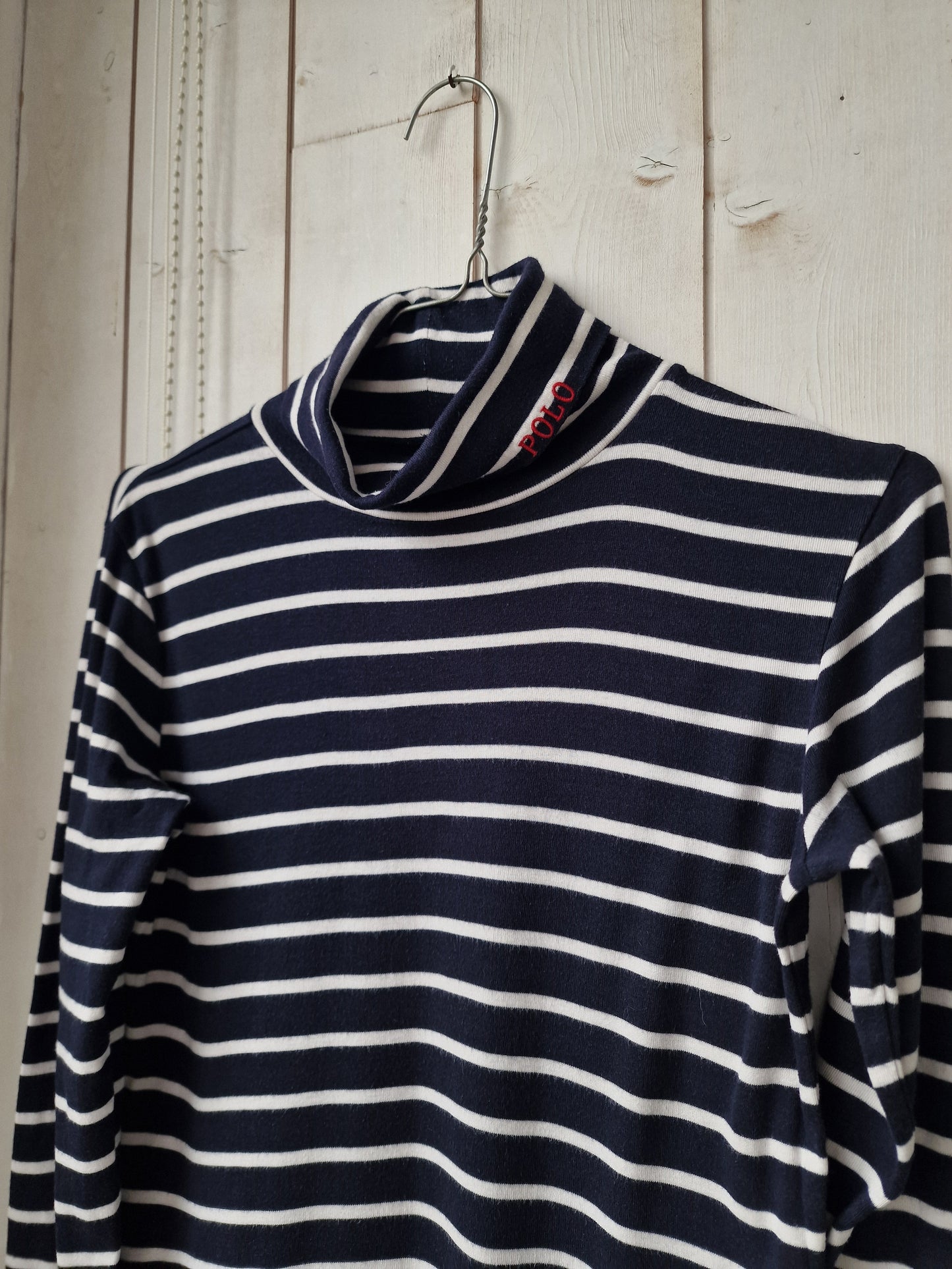 Pull col roulé marinière "polo" brodé - S/36