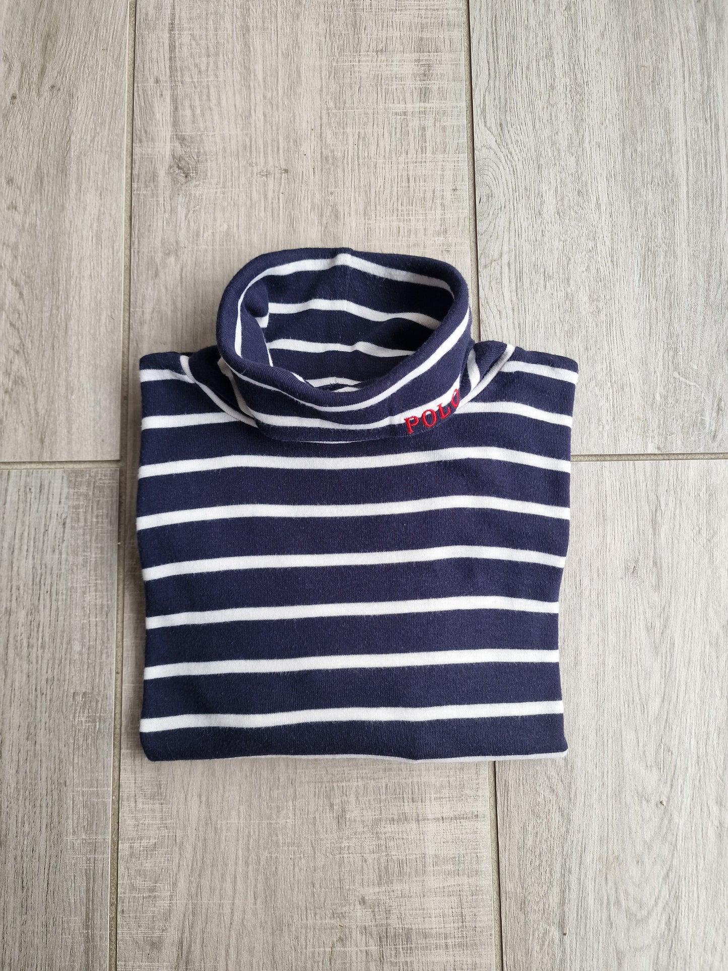 Pull col roulé marinière "polo" brodé - S/36