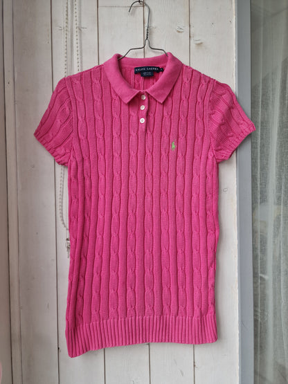 Polo en maille torsadée rose fushia - M/38