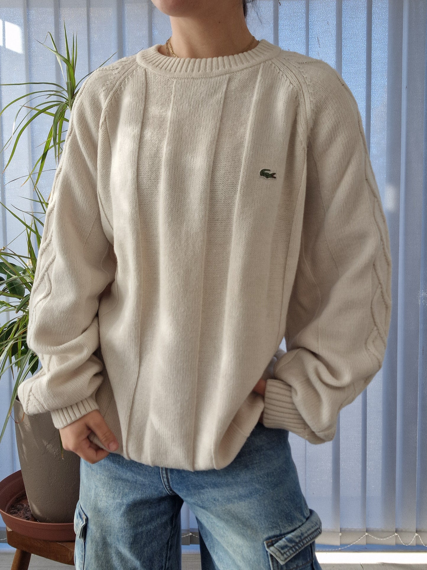 Pull en maille crème des années 90' - XL/42