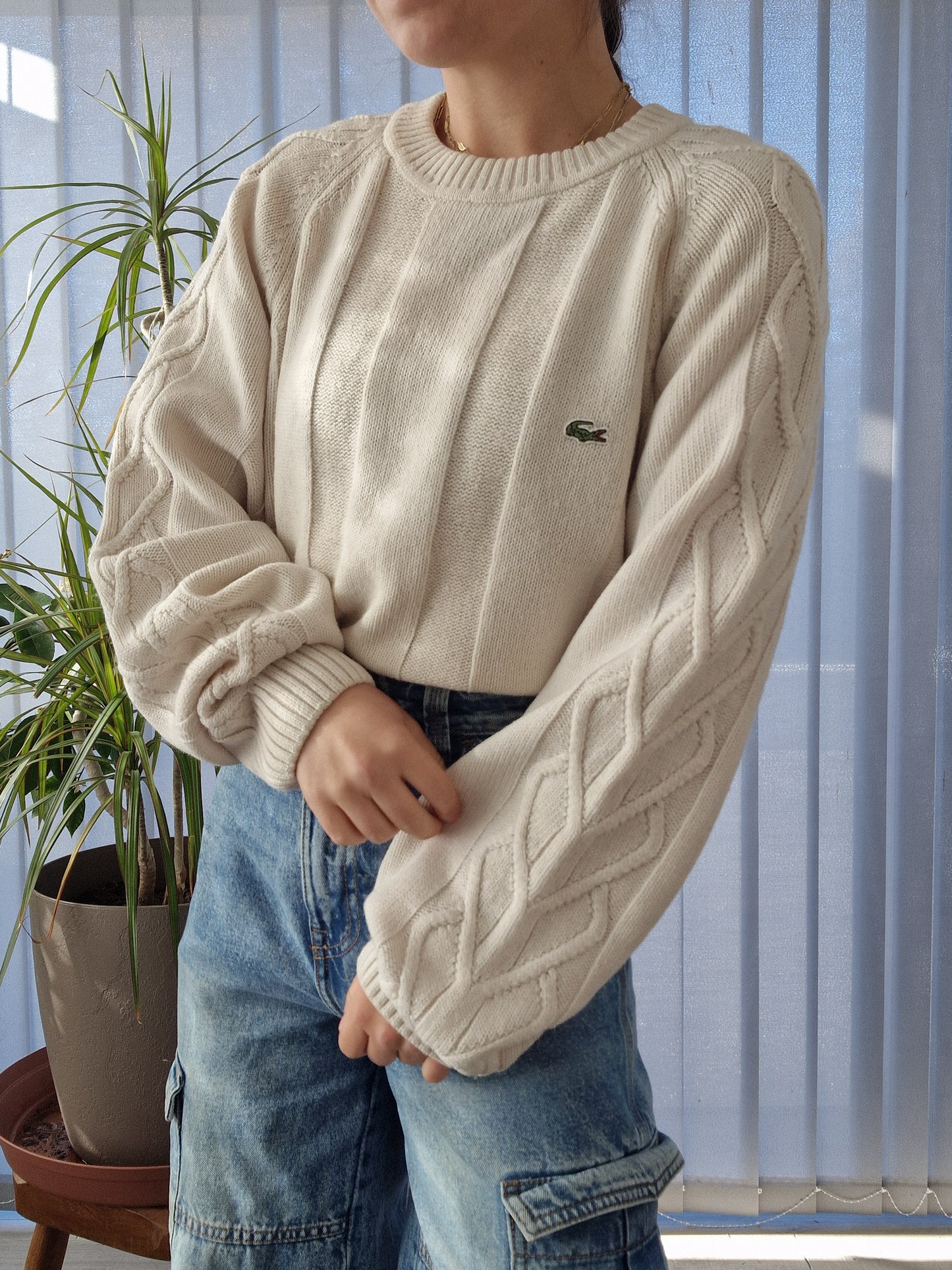 Pull en maille crème des années 90' - XL/42