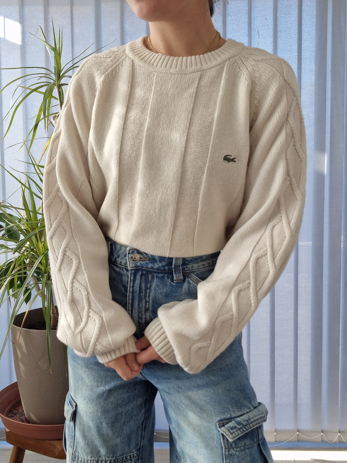 Pull en maille crème des années 90' - XL/42