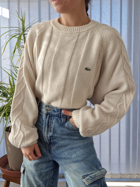 Pull en maille crème des années 90' - XL/42