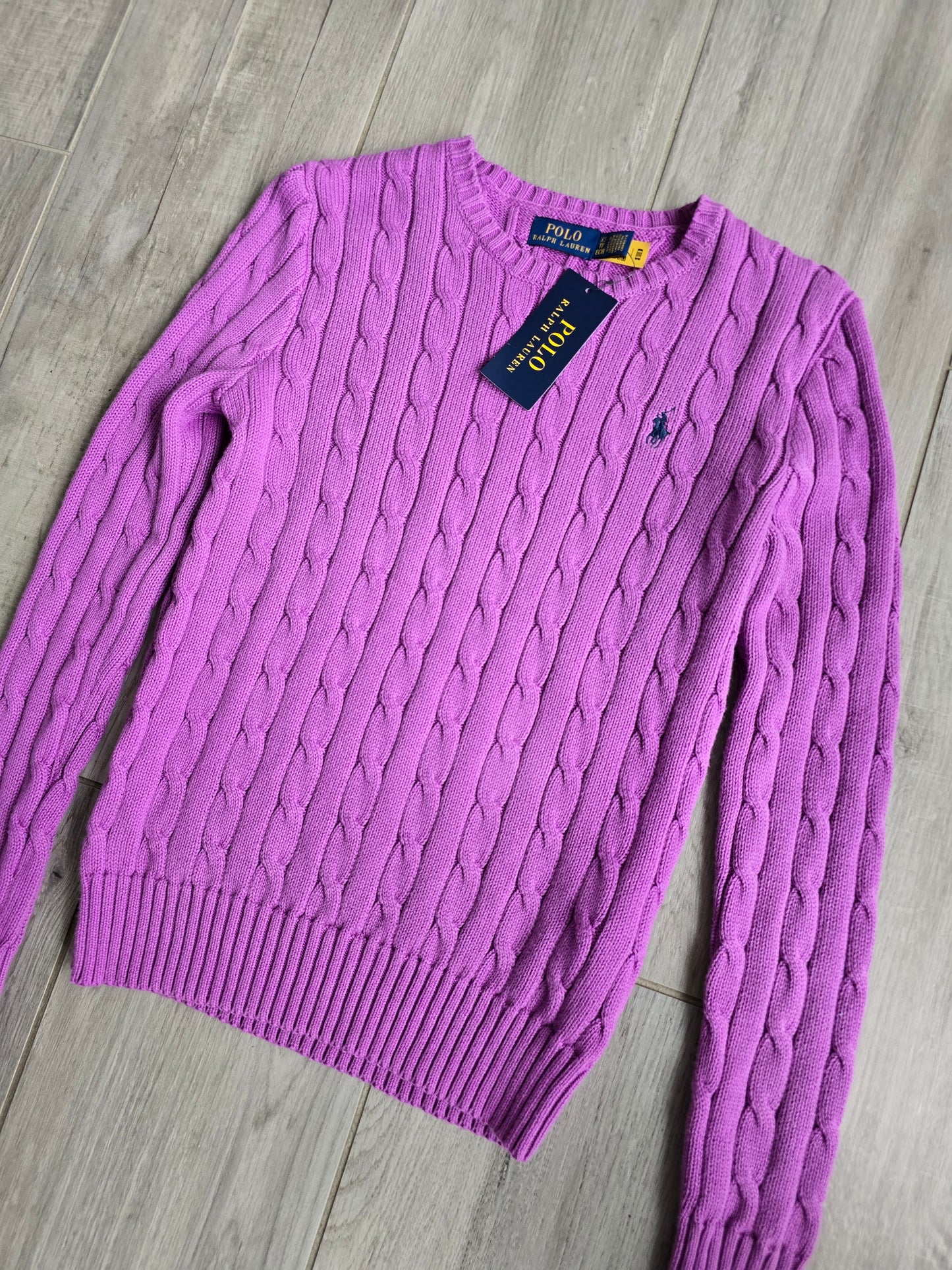 🏷 NEUF : Pull en maille torsadée mauve - XS/34