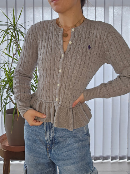 Cardigan en maille torsadée gris - XS/34