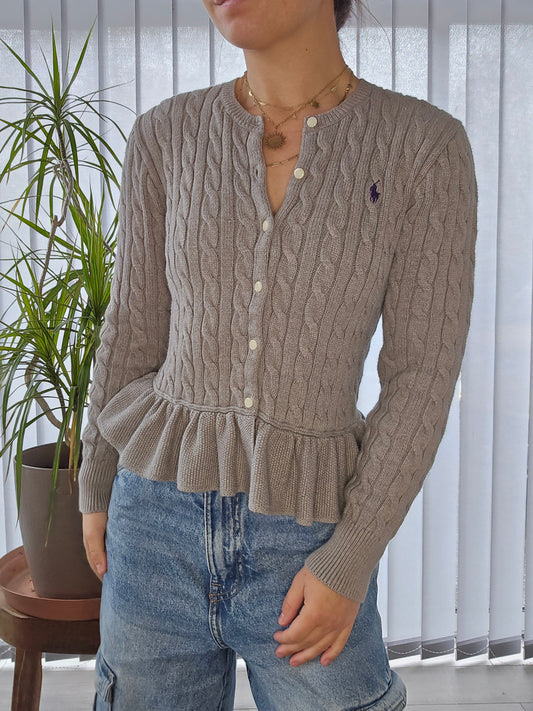 Cardigan en maille torsadée gris - XS/34