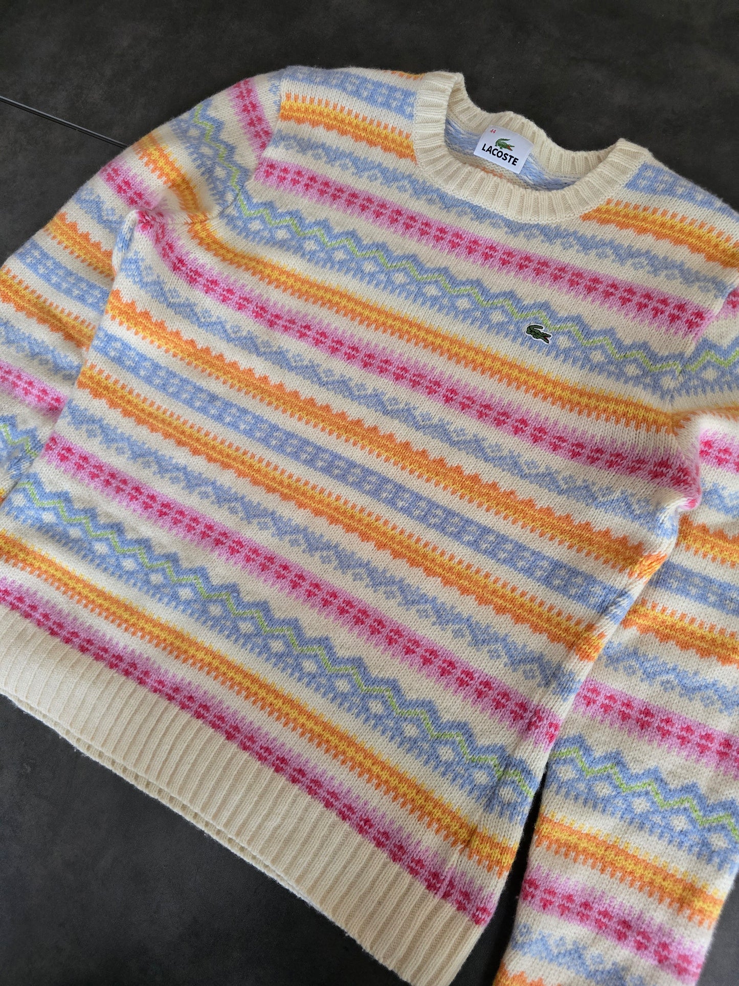 Pull en maille à motifs colorés des années 90' - S/M