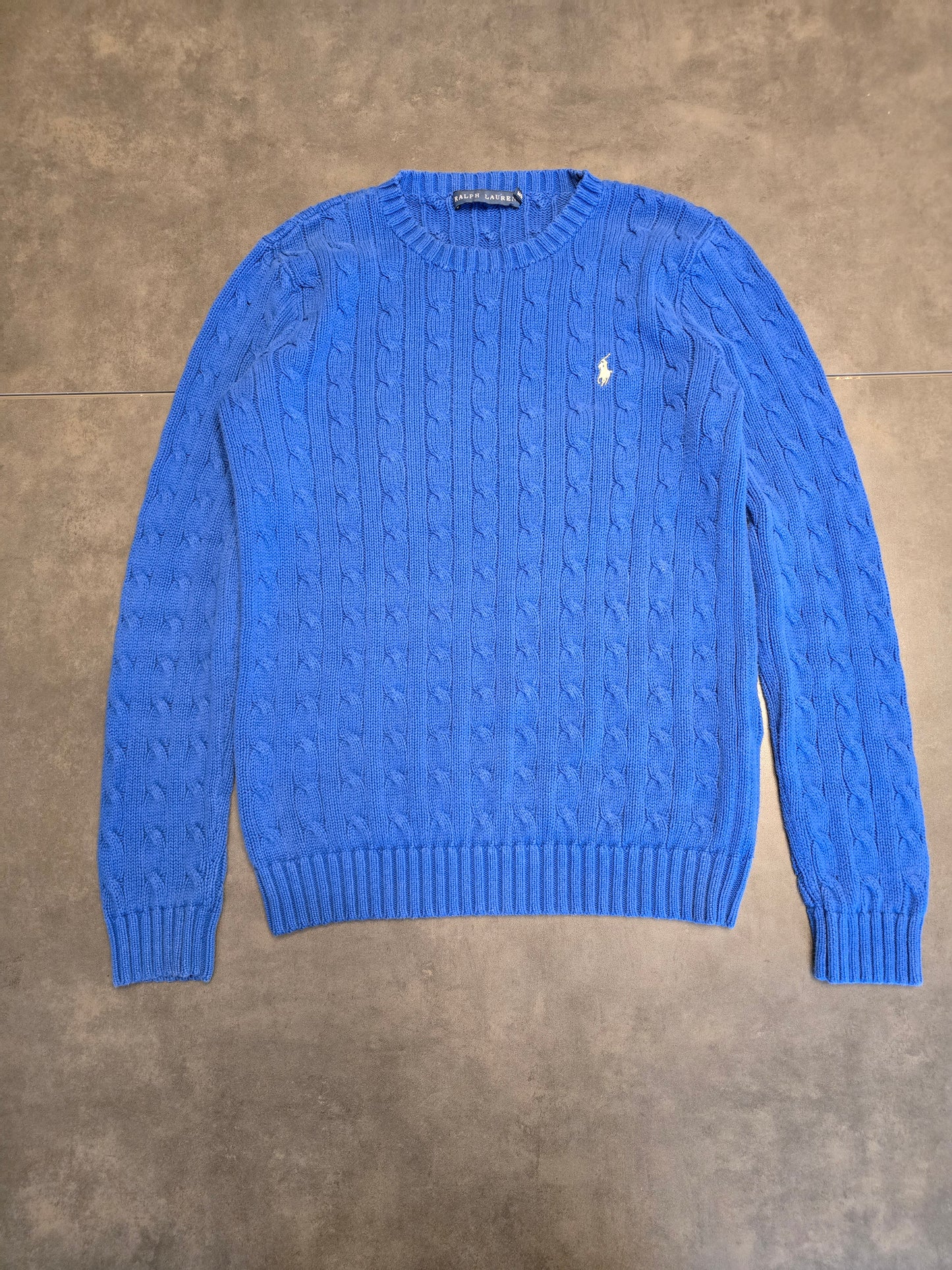 Pull en maille torsadée bleu électrique - S/M