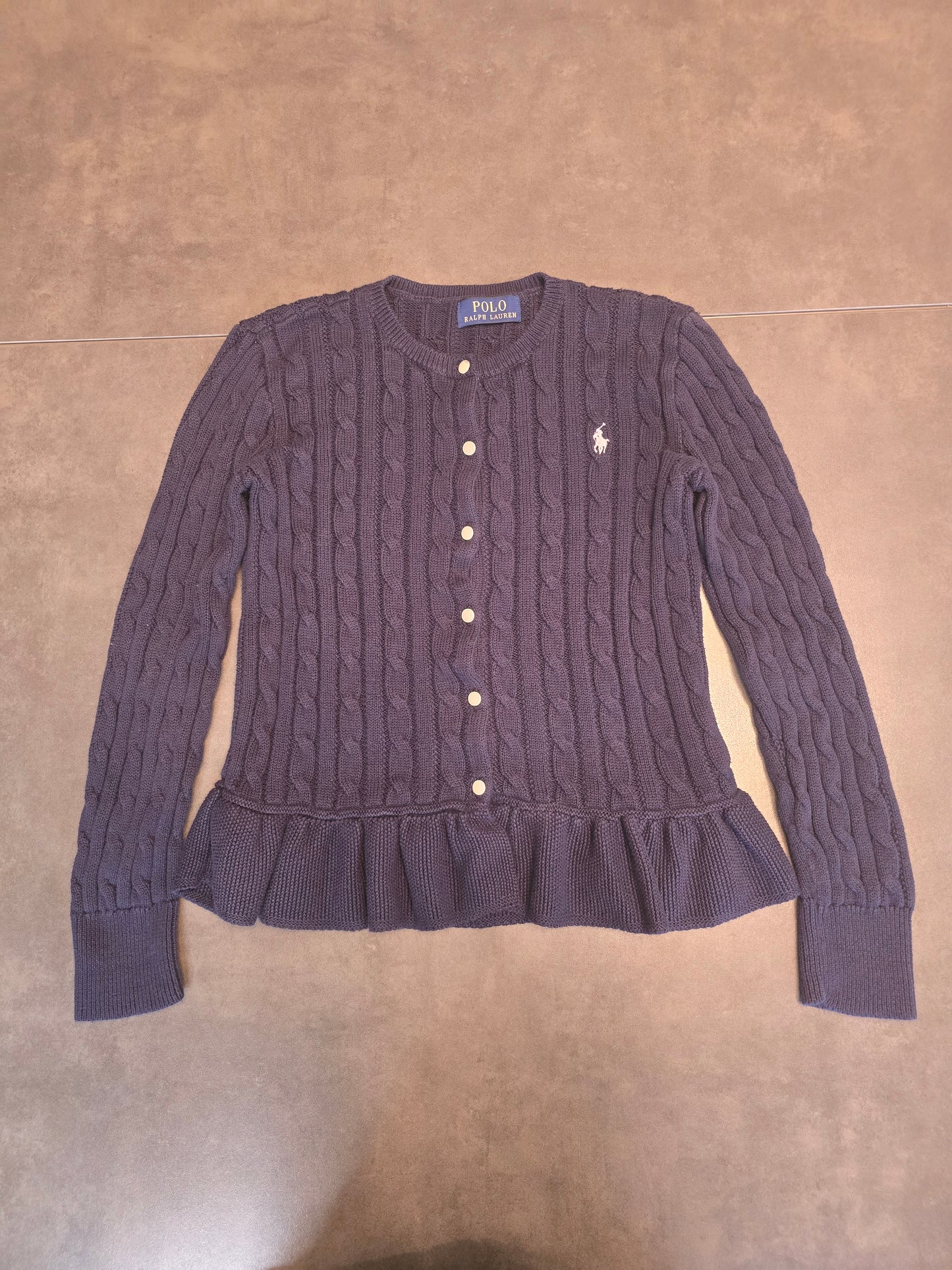 Cardigan en maille tressée marine - XS/34