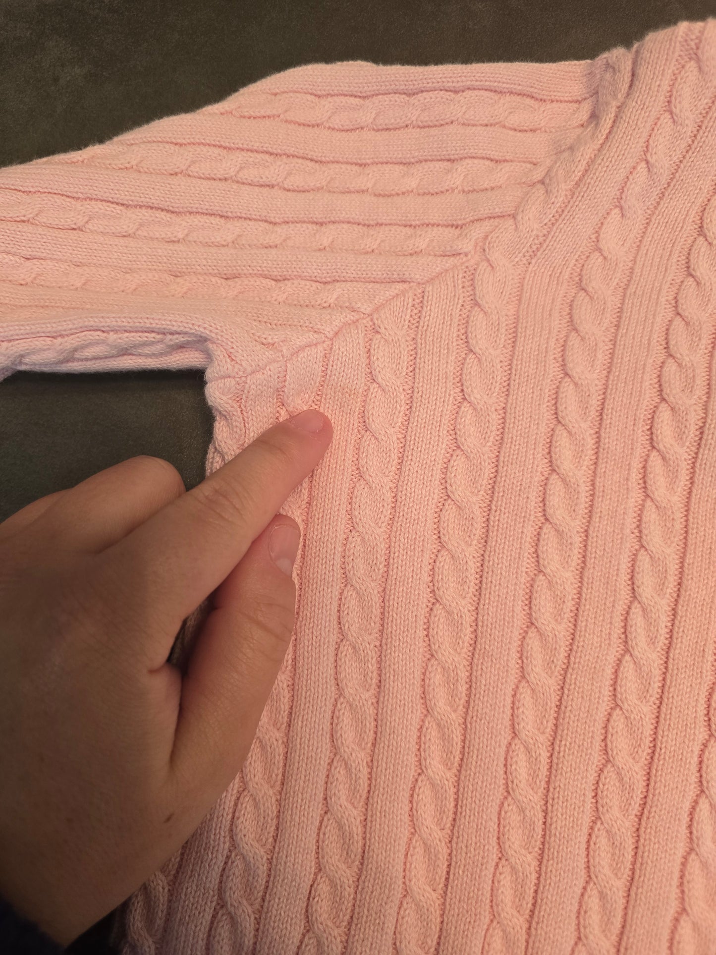 Cardigan en maille tressée rose clair - XS/34