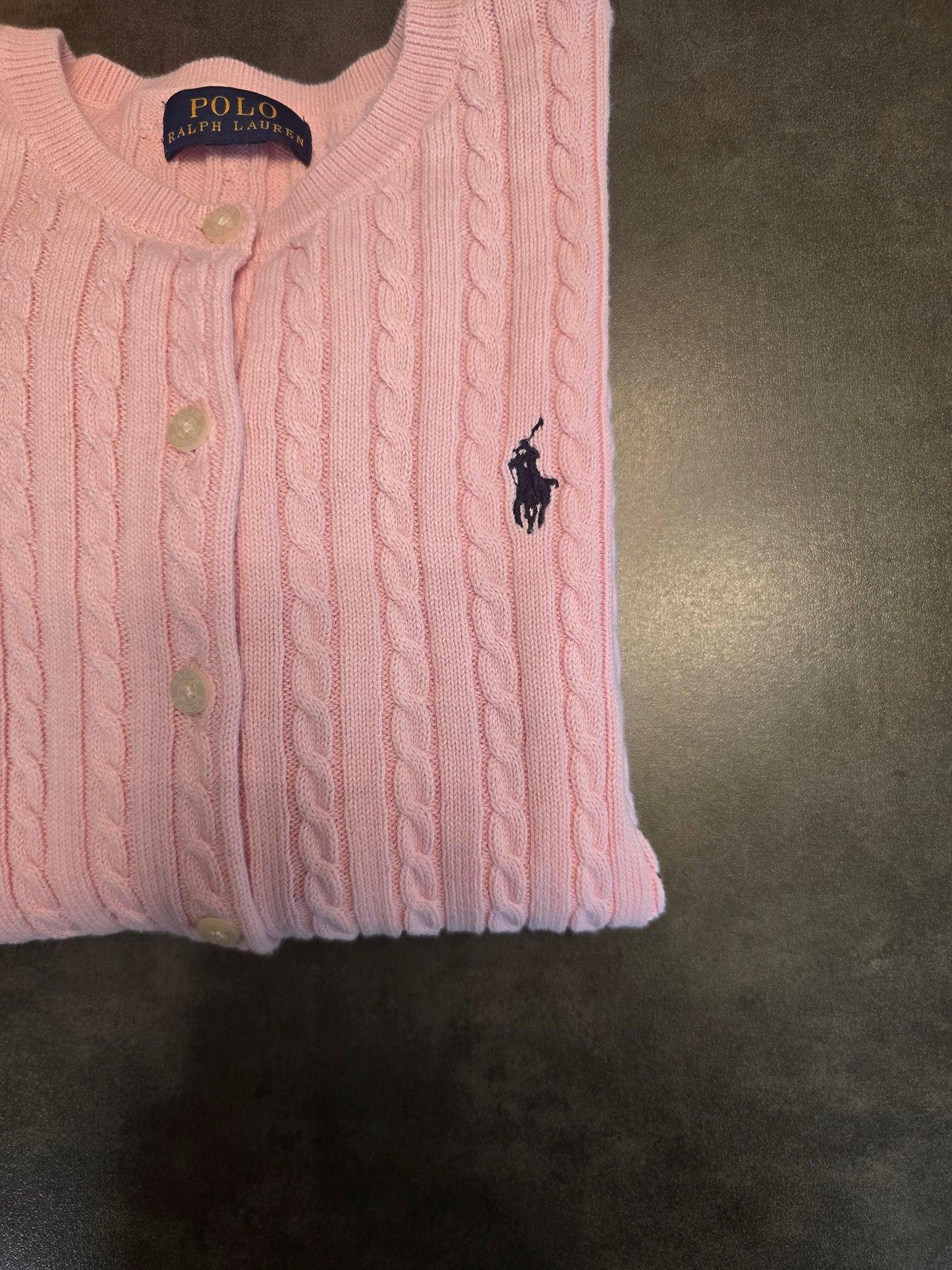 Cardigan en maille tressée rose clair - XS/34