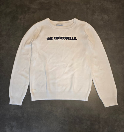 Pull blanc "une crocodelle" - M/38