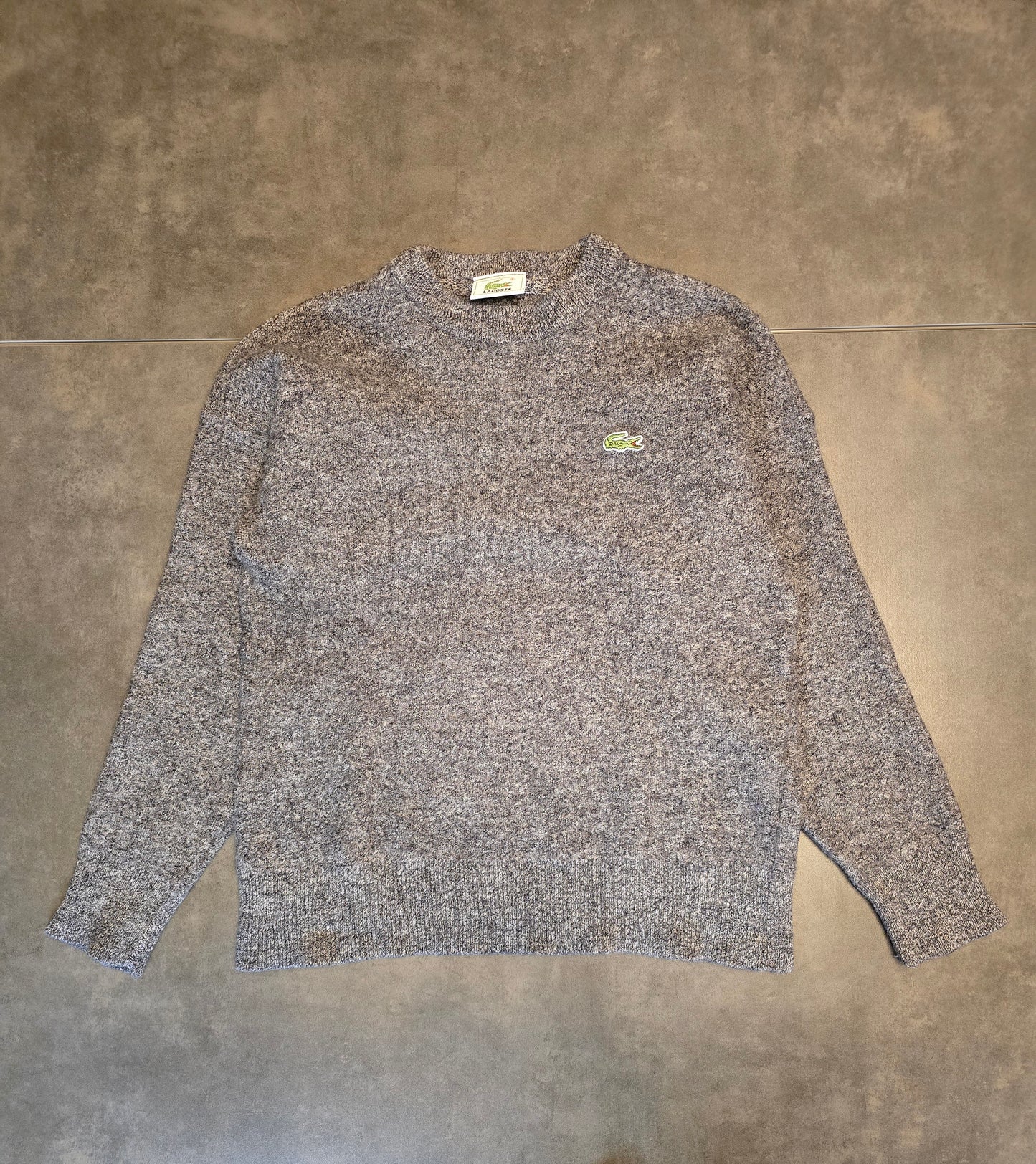 Pull en maille gris mélangé des années 80' - XS/34