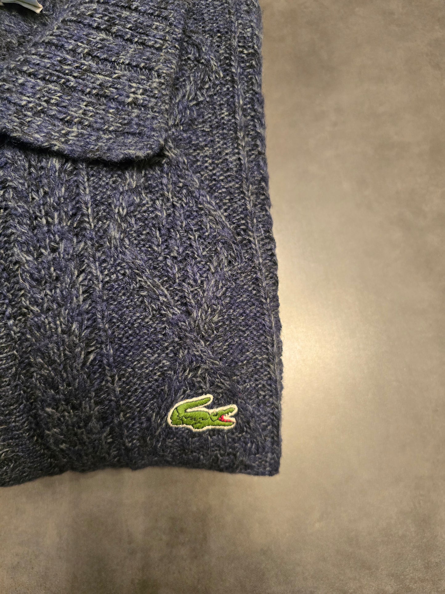 Cardigan en maille épaisse bleu marine des années 80' - XL/42