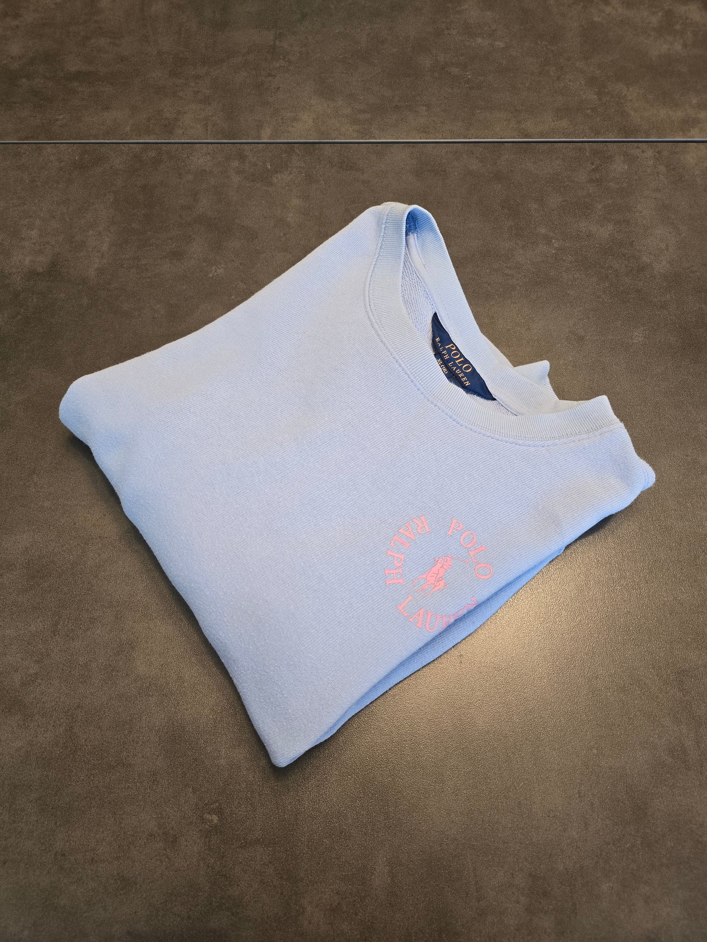 Sweat bleu ciel imprimé rose - XS/34