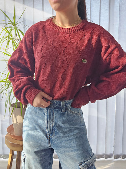 Pull en maille rouge vintage des années 80' - XL/42