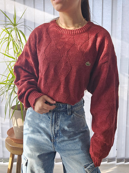 Pull en maille rouge vintage des années 80' - XL/42