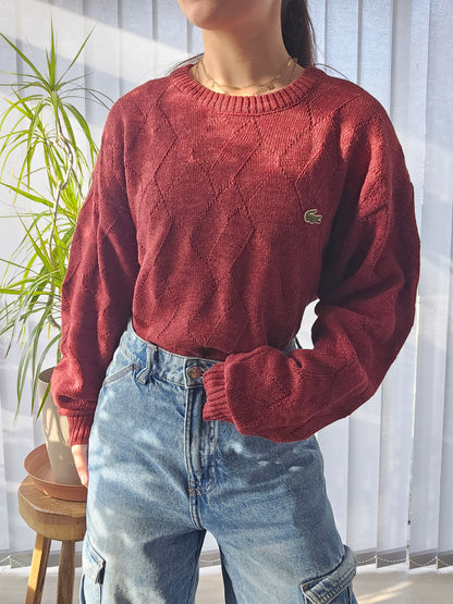 Pull en maille rouge vintage des années 80' - XL/42