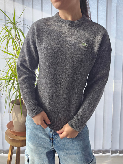 Pull en maille gris mélangé des années 80' - XS/34