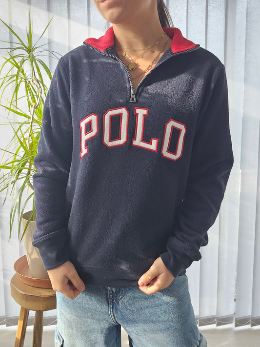 Pull camionneur en polaire bleu marine - XS/S