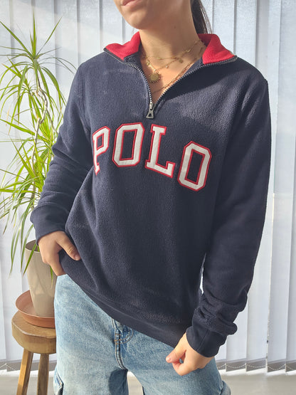 Pull camionneur en polaire bleu marine - XS/S