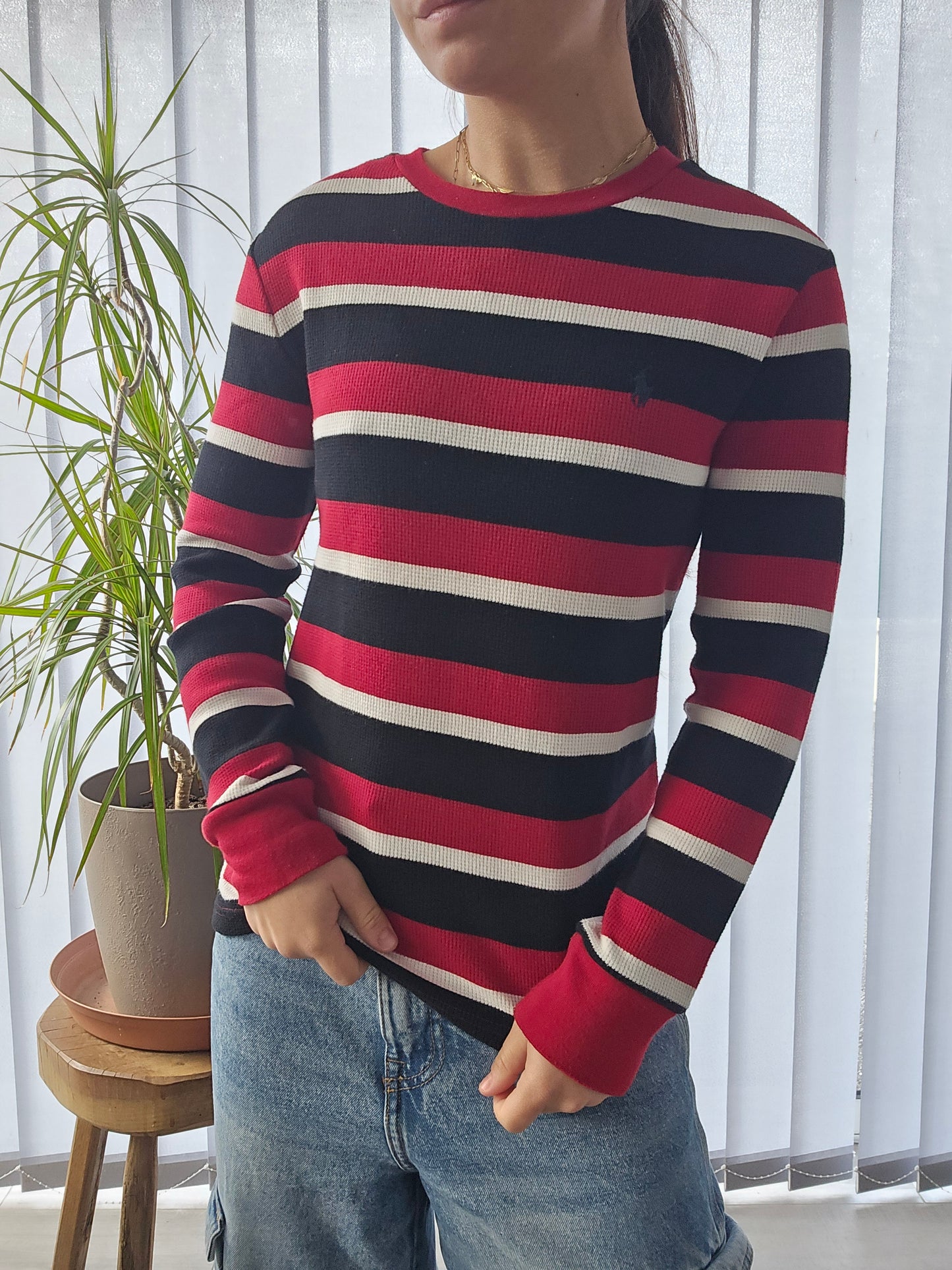 Pull en maille gaufrée à rayures - XS/34