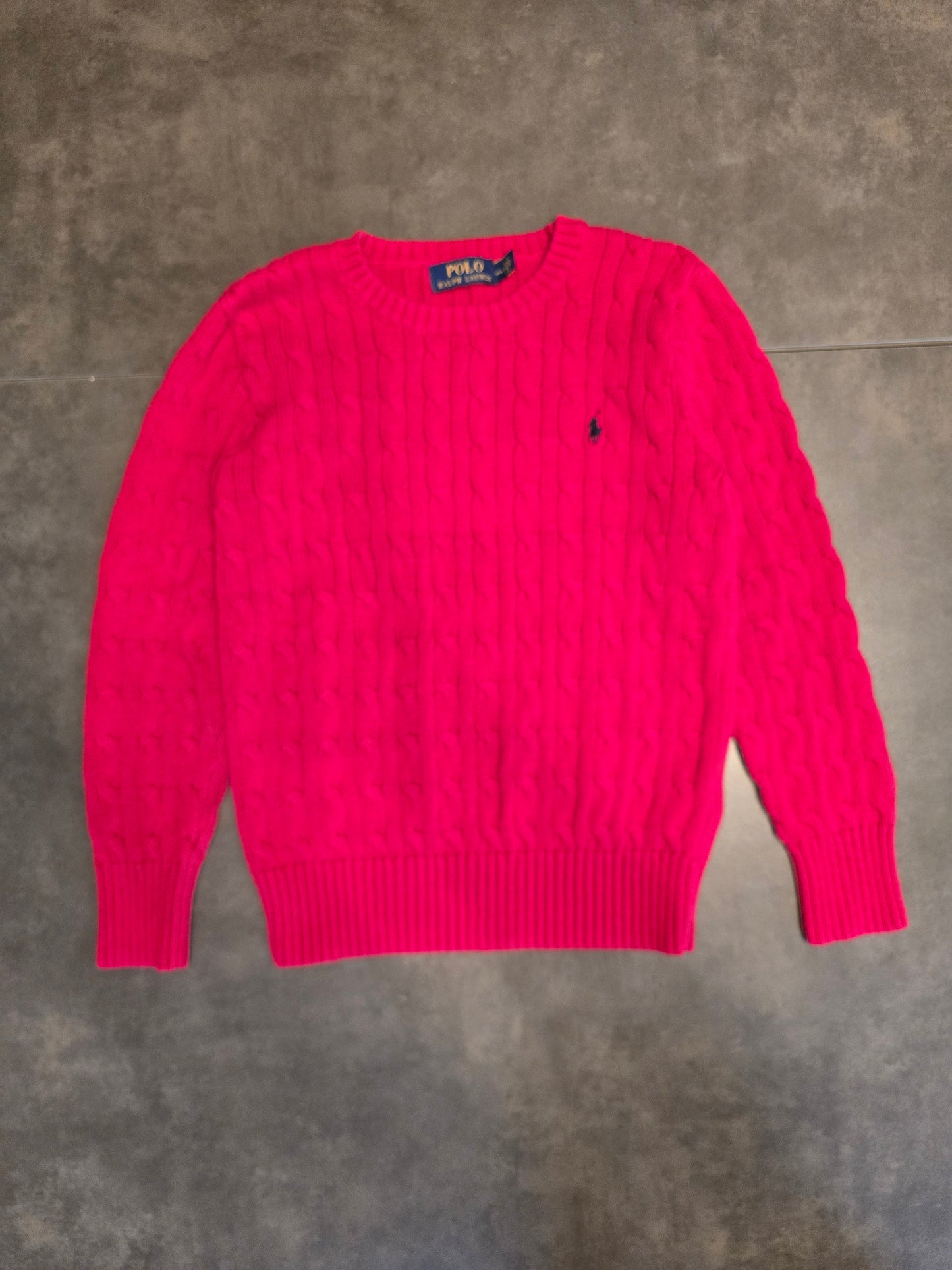 Pull en maille torsadée rouge - XS/34