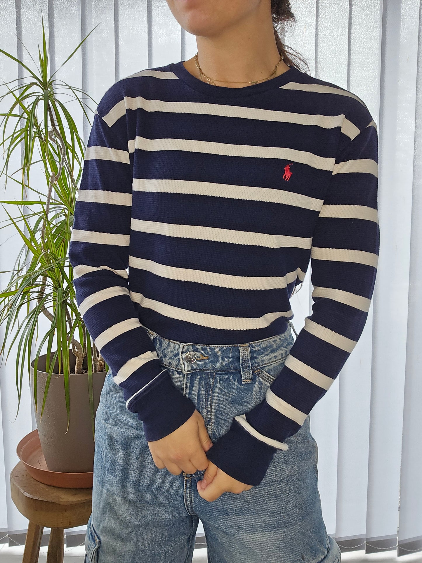 Pull en maille gaufrée marinière - XS/34