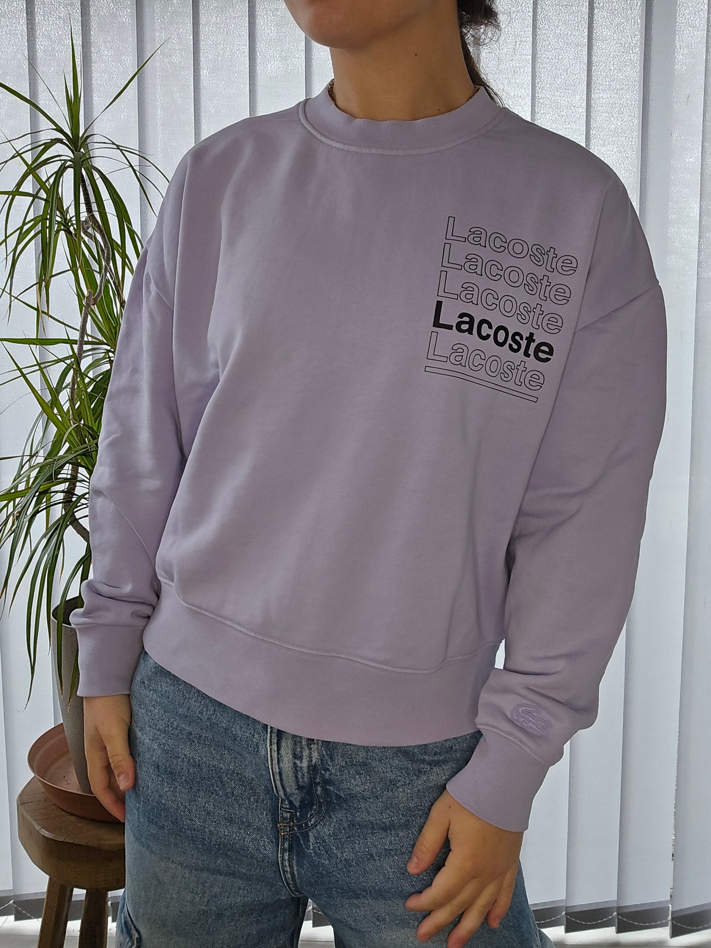 Sweat lila imprimé "Lacoste" - S/36