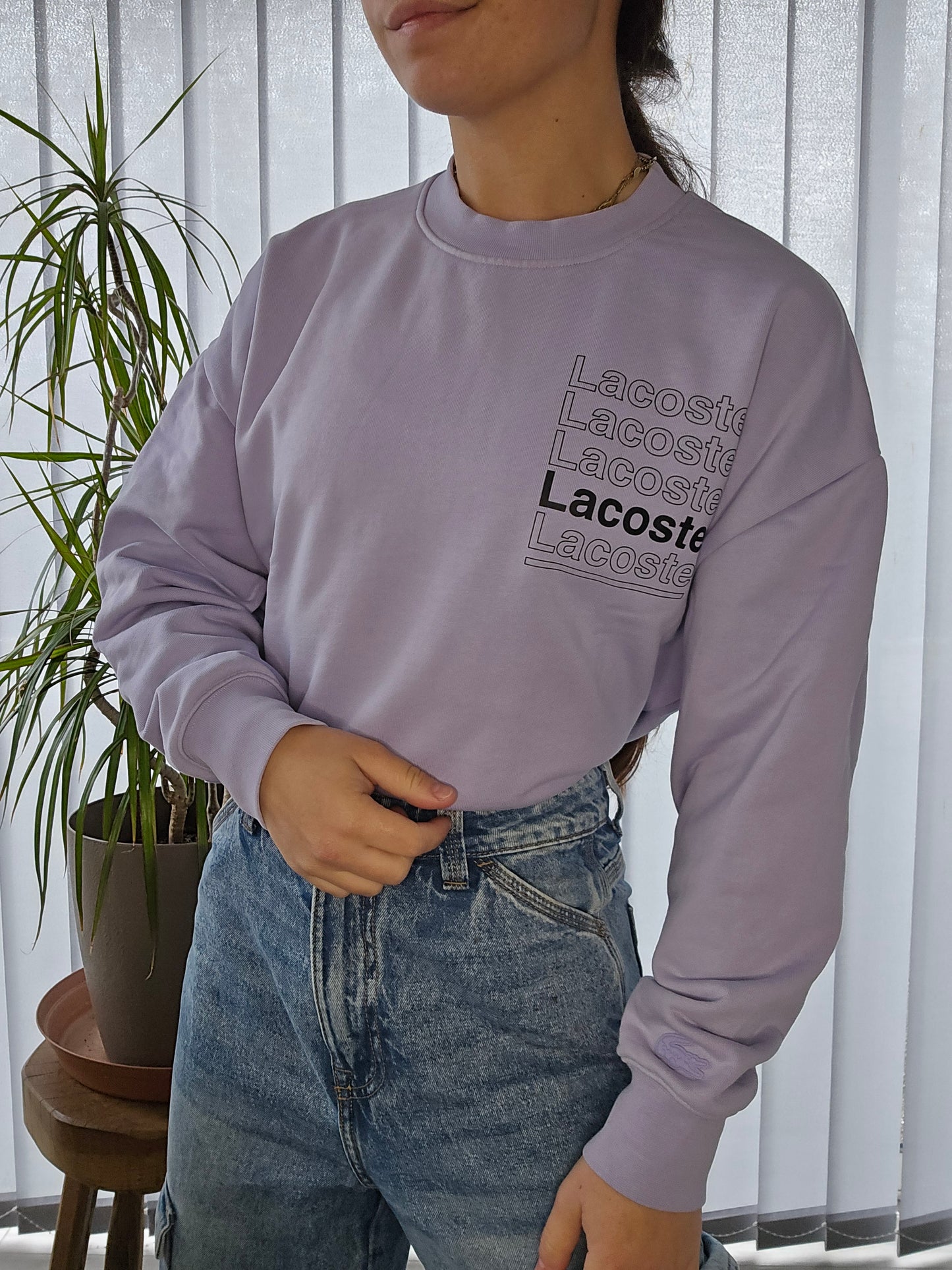 Sweat lila imprimé "Lacoste" - S/36