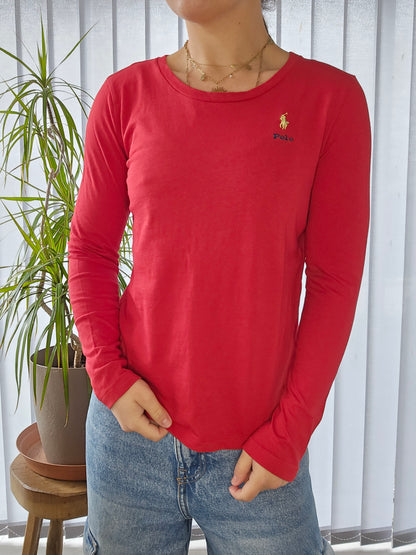 Tee-shirt manches longue rouge - XXS/32