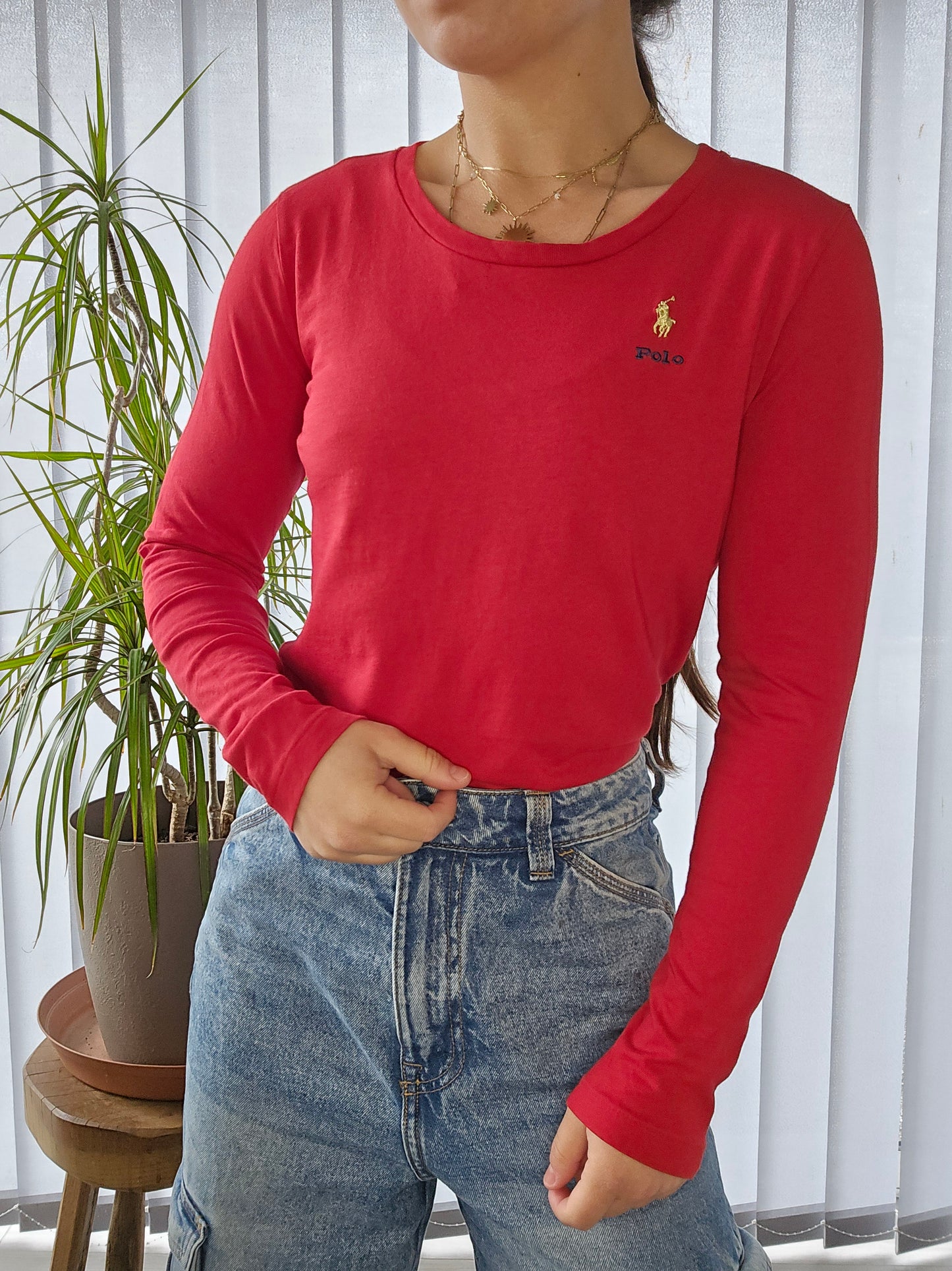 Tee-shirt manches longue rouge - XXS/32